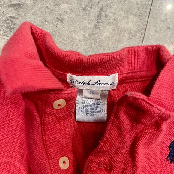 Ralph Lauren Red Ruffled Dress and Diaper Cover Set - Picture 2 of 3